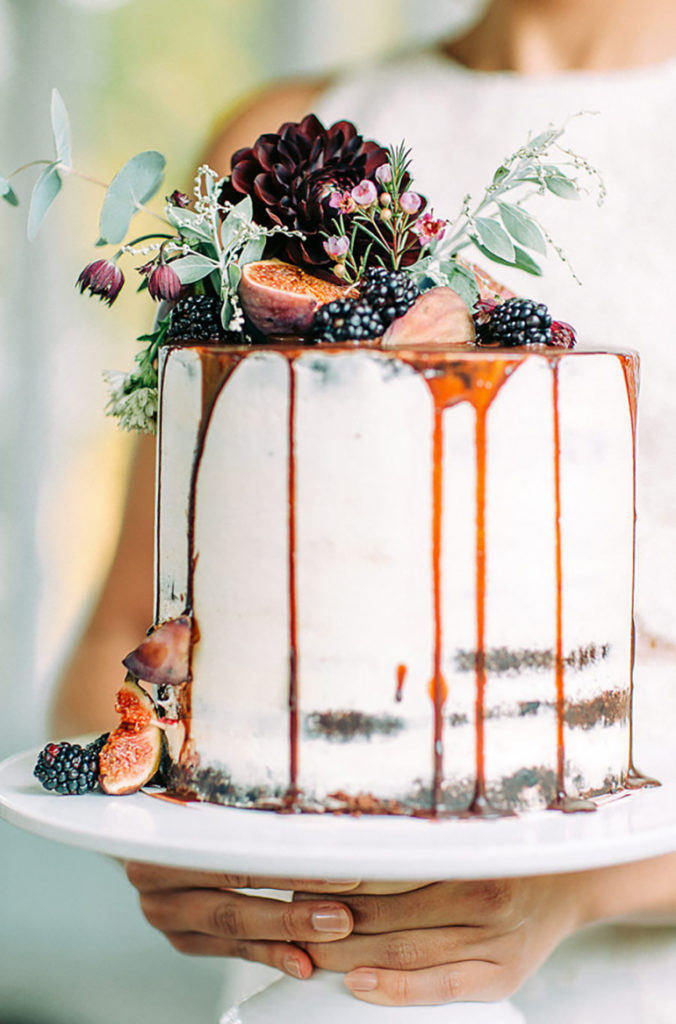 boho naked cake